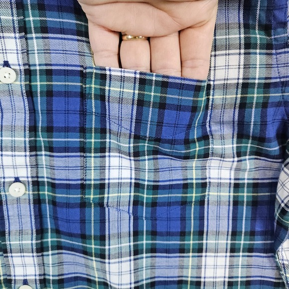 UntuckIt Women's Blue & Green Plaid Button Down Size M Shirt Preston Ridge - Picture 2 of 11